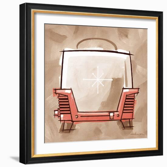 Toaster coral & brown-Larry Hunter-Framed Giclee Print