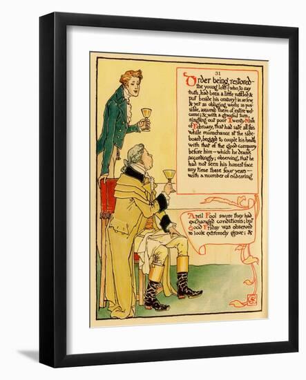 Toasting The Calm At The Dinner-Walter Crane-Framed Art Print