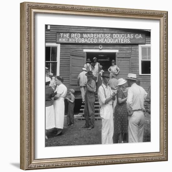 Tobacco auction in Douglas, Georgia, 1938-Dorothea Lange-Framed Photographic Print