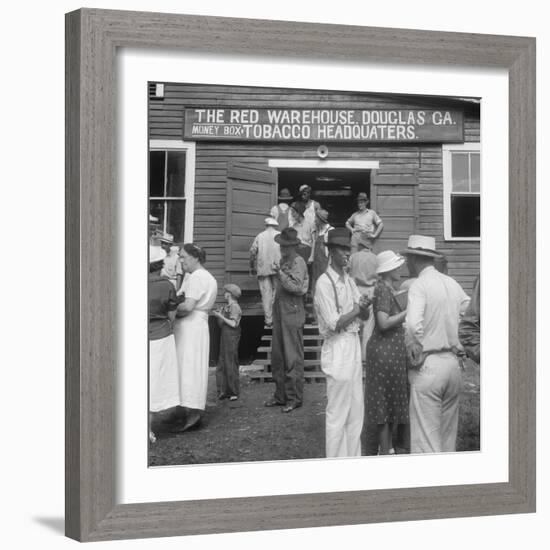 Tobacco auction in Douglas, Georgia, 1938-Dorothea Lange-Framed Photographic Print