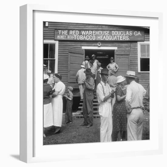 Tobacco auction in Douglas, Georgia, 1938-Dorothea Lange-Framed Photographic Print