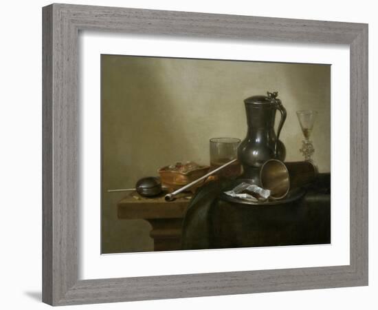 Tobacco Still Life, 1637-Willem Claesz Heda-Framed Giclee Print