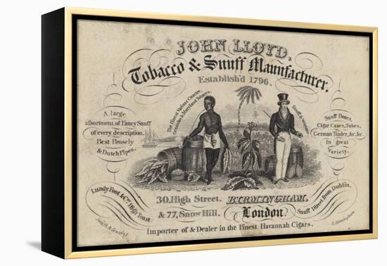 Tobacconist and Snuff Man, John Lloyd, Trade Card-null-Framed Premier Image Canvas