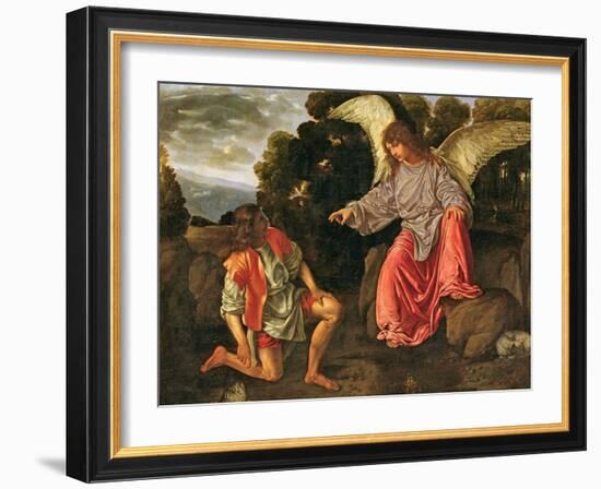 Tobias and the Angel, c.1530-Giovanni Girolamo Savoldo-Framed Giclee Print