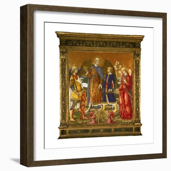 Tobias and Three Archangels, 1471 (Tempera, Oil, Gold and Silver on Panel)-Neri Di Bicci-Framed Giclee Print