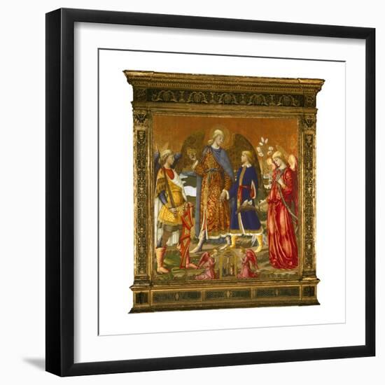 Tobias and Three Archangels, 1471 (Tempera, Oil, Gold and Silver on Panel)-Neri Di Bicci-Framed Giclee Print