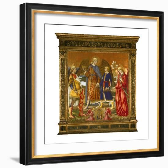 Tobias and Three Archangels, 1471 (Tempera, Oil, Gold and Silver on Panel)-Neri Di Bicci-Framed Giclee Print