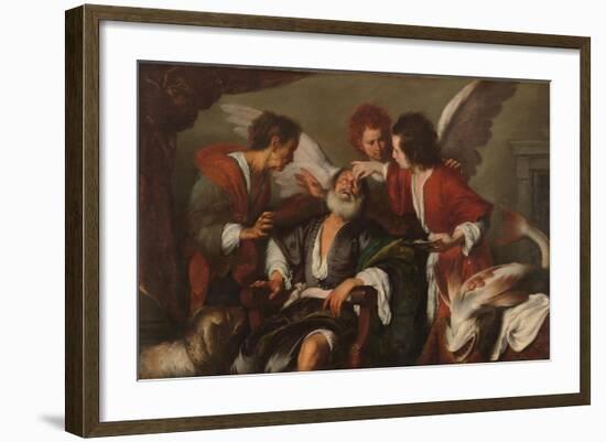 Tobias Curing His Father's Blindness, 1630-35-Bernardo Strozzi-Framed Giclee Print