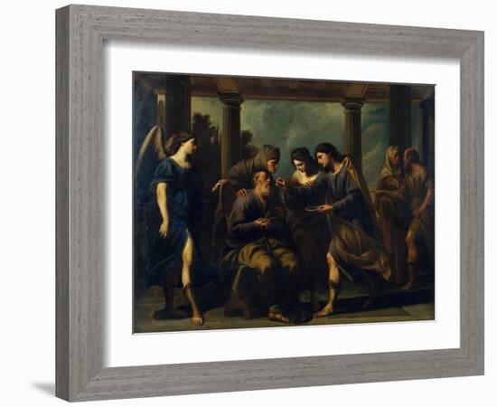 Tobias Healing His Father's Blindness, C. 1640-Andrea Vaccaro-Framed Giclee Print