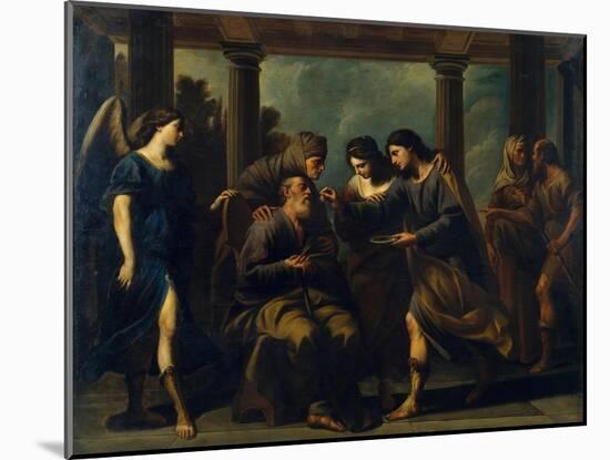 Tobias Healing His Father's Blindness, C. 1640-Andrea Vaccaro-Mounted Giclee Print