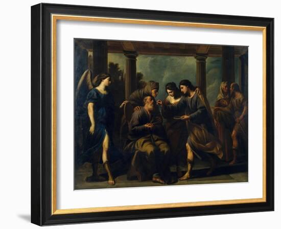 Tobias Healing His Father's Blindness, C. 1640-Andrea Vaccaro-Framed Giclee Print