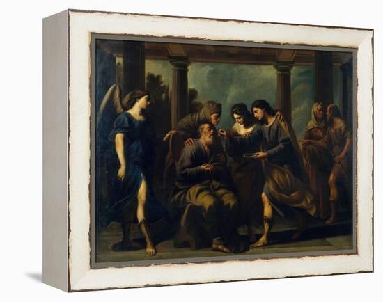 Tobias Healing His Father's Blindness, C. 1640-Andrea Vaccaro-Framed Premier Image Canvas