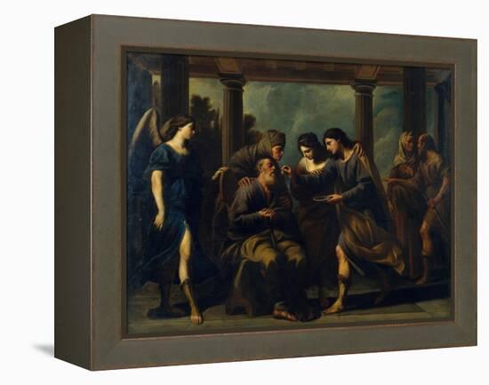 Tobias Healing His Father's Blindness, C. 1640-Andrea Vaccaro-Framed Premier Image Canvas