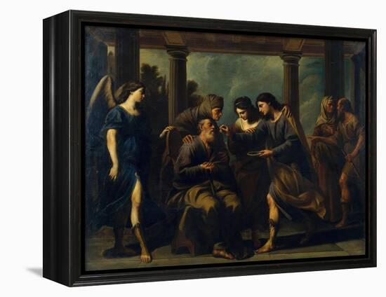 Tobias Healing His Father's Blindness, C. 1640-Andrea Vaccaro-Framed Premier Image Canvas