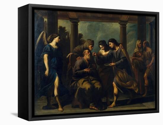 Tobias Healing His Father's Blindness, C. 1640-Andrea Vaccaro-Framed Premier Image Canvas