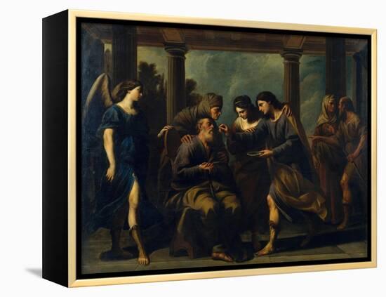 Tobias Healing His Father's Blindness, C. 1640-Andrea Vaccaro-Framed Premier Image Canvas