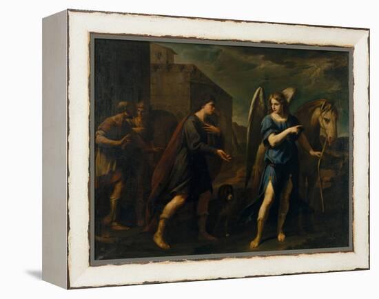 Tobias Meets the Archangel Raphael, C. 1640-Andrea Vaccaro-Framed Premier Image Canvas