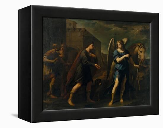 Tobias Meets the Archangel Raphael, C. 1640-Andrea Vaccaro-Framed Premier Image Canvas