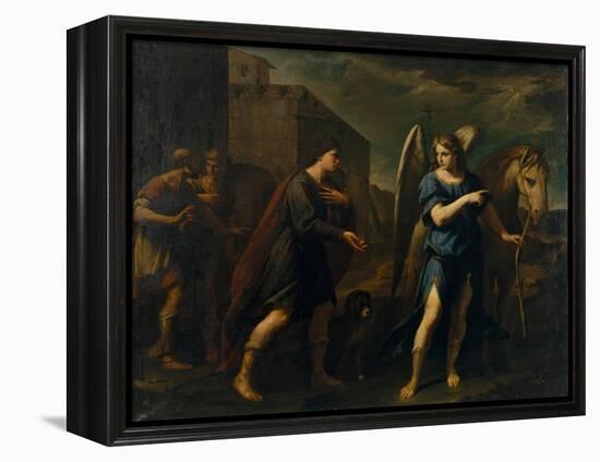 Tobias Meets the Archangel Raphael, C. 1640-Andrea Vaccaro-Framed Premier Image Canvas