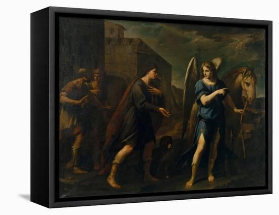 Tobias Meets the Archangel Raphael, C. 1640-Andrea Vaccaro-Framed Premier Image Canvas