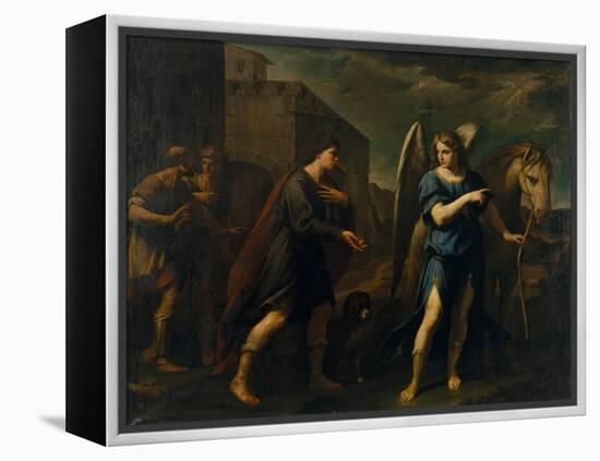 Tobias Meets the Archangel Raphael, C. 1640-Andrea Vaccaro-Framed Premier Image Canvas