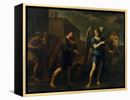 Tobias Meets the Archangel Raphael, C. 1640-Andrea Vaccaro-Framed Premier Image Canvas