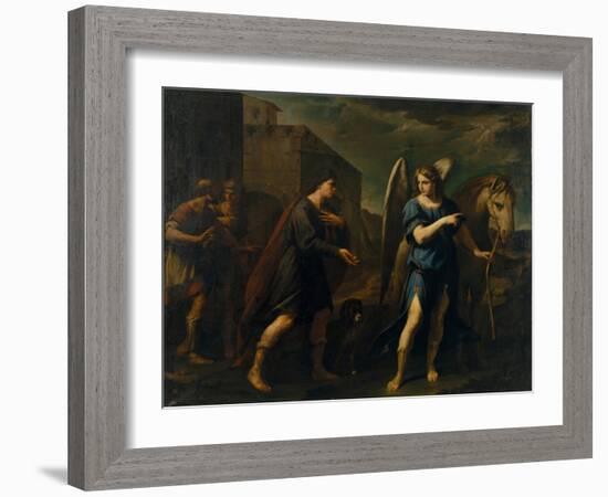 Tobias Meets the Archangel Raphael, C. 1640-Andrea Vaccaro-Framed Giclee Print