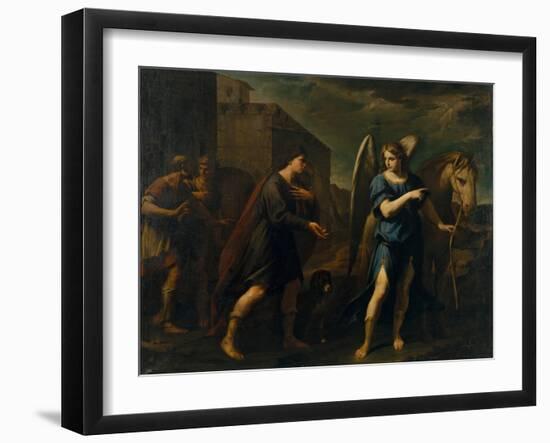 Tobias Meets the Archangel Raphael, C. 1640-Andrea Vaccaro-Framed Giclee Print