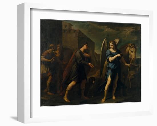 Tobias Meets the Archangel Raphael, C. 1640-Andrea Vaccaro-Framed Giclee Print