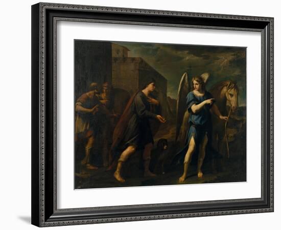 Tobias Meets the Archangel Raphael, C. 1640-Andrea Vaccaro-Framed Giclee Print