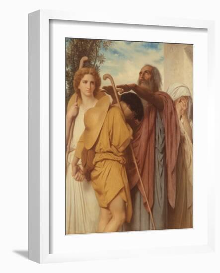 Tobias Receives His Father's Blessing, 1860 (Oil on Canvas)-William-Adolphe Bouguereau-Framed Giclee Print