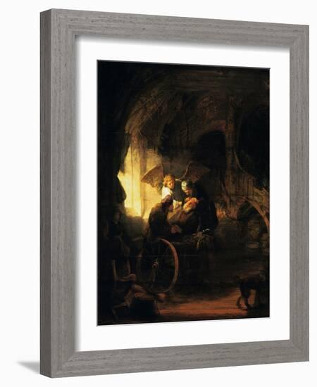 Tobias Returns Sight to His Father, 1636-Rembrandt van Rijn-Framed Giclee Print