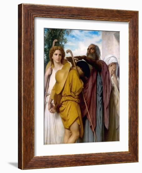 Tobias Saying Good Bye to His Father, 1860-William-Adolphe Bouguereau-Framed Giclee Print