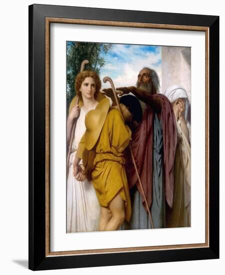 Tobias Saying Good Bye to His Father, 1860-William-Adolphe Bouguereau-Framed Giclee Print