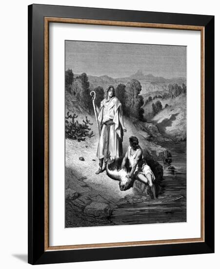 Tobias with the Archangel Raphael, 1865-1866-Gustave Doré-Framed Giclee Print