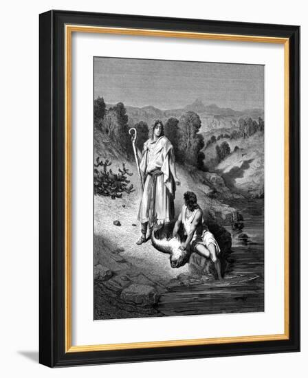 Tobias with the Archangel Raphael, 1865-1866-Gustave Doré-Framed Giclee Print