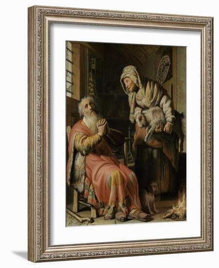 Tobit and Anna with the Kid-Rembrandt van Rijn-Framed Art Print