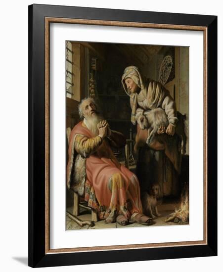 Tobit and Anna with the Kid-Rembrandt van Rijn-Framed Art Print