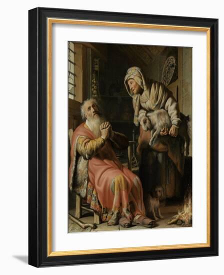 Tobit and Anna with the Kid-Rembrandt van Rijn-Framed Art Print