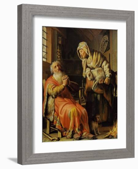 Tobit and Anna-Rembrandt van Rijn-Framed Giclee Print