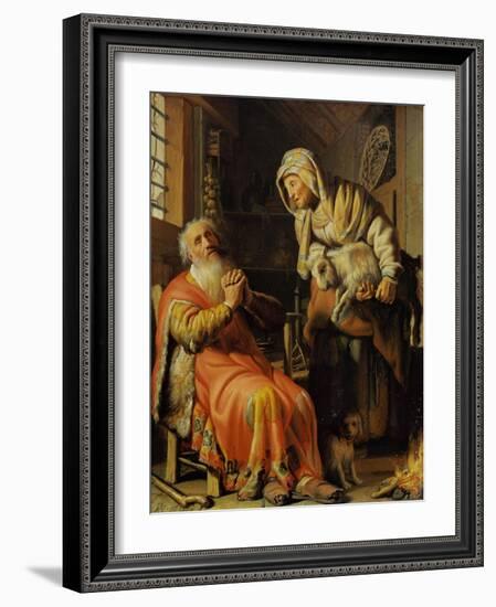 Tobit and Anna-Rembrandt van Rijn-Framed Giclee Print