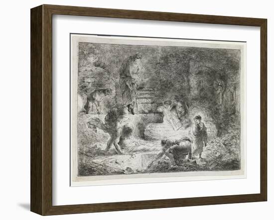 Tobit Burying the Dead, C. 1650-Giovanni Benedetto Castiglione-Framed Giclee Print