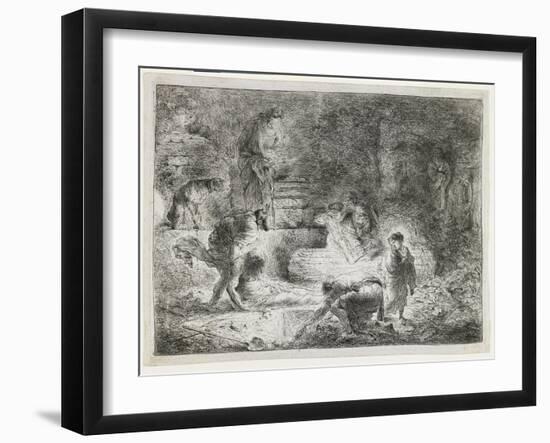 Tobit Burying the Dead, C. 1650-Giovanni Benedetto Castiglione-Framed Giclee Print