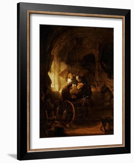 Tobit Heals His Father's Blindness-Rembrandt van Rijn-Framed Giclee Print