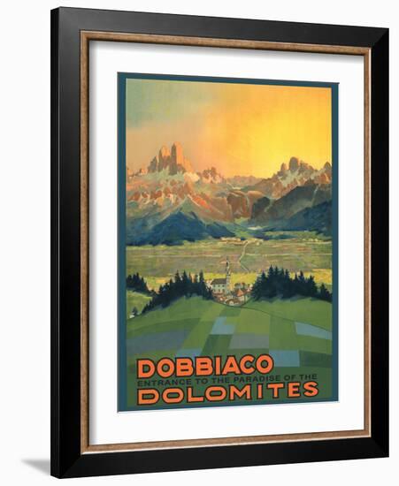 Toblach (Dobbiaco), Italy - The Paradise of the Dolomites - Vintage Travel Poster, 1920s-Pacifica Island Art-Framed Art Print