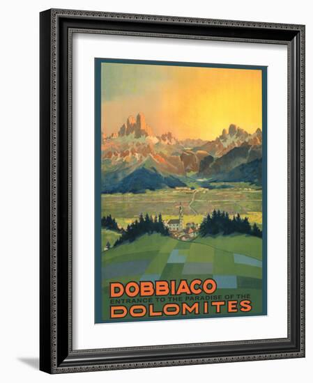 Toblach (Dobbiaco), Italy - The Paradise of the Dolomites - Vintage Travel Poster, 1920s-Pacifica Island Art-Framed Art Print