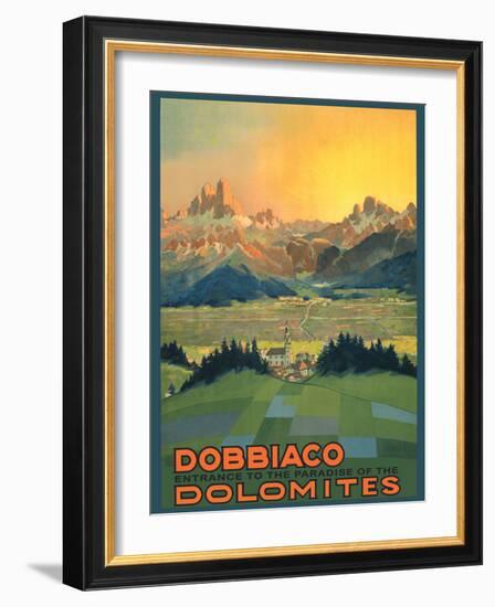 Toblach (Dobbiaco), Italy - The Paradise of the Dolomites - Vintage Travel Poster, 1920s-Pacifica Island Art-Framed Art Print