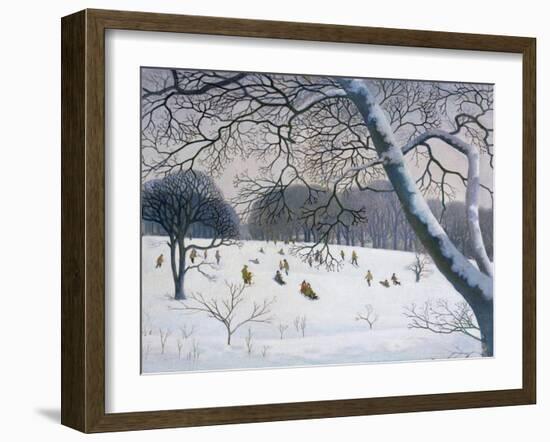 Tobogganing at the Golf Course-Walter Bell-Currie-Framed Giclee Print