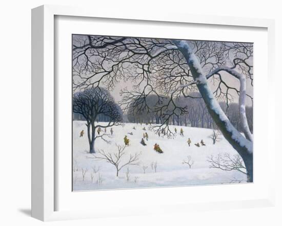 Tobogganing at the Golf Course-Walter Bell-Currie-Framed Giclee Print