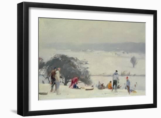 Tobogganing, the Meads, Hertford-Trevor Chamberlain-Framed Giclee Print